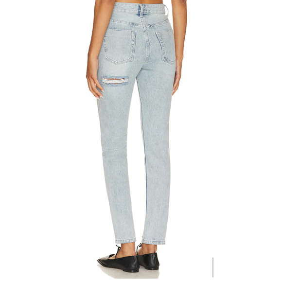 Superdown Rigid Tapered Jean SIZE 23 But Slit Bailee Light Wash Revolve $72 NEW - Picture 1 of 7